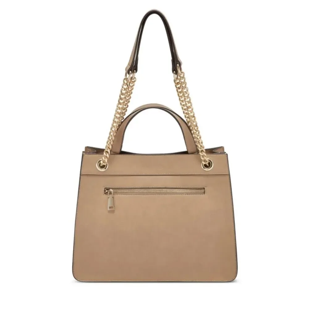 INC International Concepts Pattii Chevron Bag‎ NWT Tan Gold